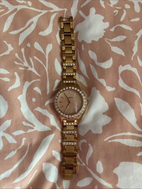 Fossil Rose Gold Crystal-Trim Bracelet Watch
